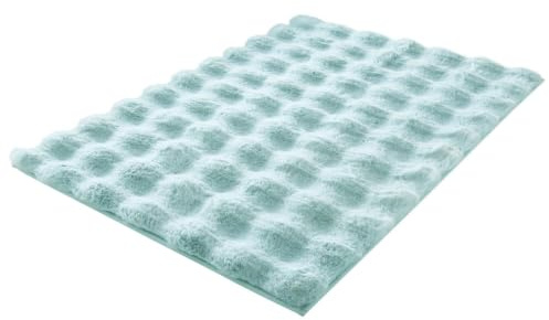 Kleine Wolke Badteppich Cloud Opal 70 x 120 cm | OEKO-TEX zertifiziert, rutschhemmende Unterseite, für Fußbodenheizung, maschinenwaschbar, 100% Polyester