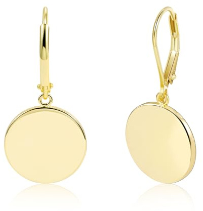 Ohrringe Hängend Damen Gold Silber 925 Anhänger Creolen Geometrisch | ALEXCRAFT Ohrringe Hängend Damen Gold Silber 925 Geometrisch Eckig Runde Doppel Zirkon Creolen Anhänger Hypoallergen Schmuck