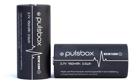 pulsbox Batería de ion de litio de 950 mAh, 3,7 V, circuito de protección PCB, perfecta para cámaras de vigilancia como Arlo MC3030 VMK3200 VMS3130 3230C | (2 baterías recargables)