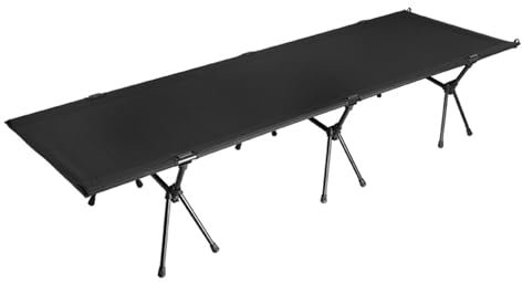 LYHXYLFT Klappbett, Klappbares Feldbett, Klappbett Aus Aluminiumlegierung, Mit Faltbarer Aufbewahrungsfunktion, Geeignet for Wanderungen, Ausflüge Ans Meer Und Andere Aktivitäten(Black)