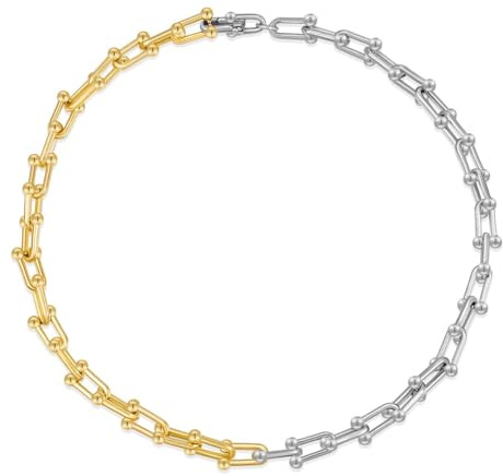 LILIE&WHITE Halsband – eleganta guldkedjor halsband för kvinnor, fashionabla smycken för alla tillfällen, trendiga guldchoker-kedjor, tidlös design för stilmedvetna, 1, Koppar, Ingen ädelsten