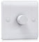 Universal LED Dimmer Switch, 1 Gang 2-Way (3-100W), Rotary Push On/Off, Compatible with Dimmable LED/Halogen/Incandescent Bulbs - White Moulded Design