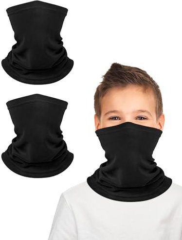 Kiiwah 2 Stück Kinder Schlauchschal, Multifunktionstuch Halswärmer für Jungen und Mädchen, Thermal Halstuch Loop Schal Winddicht Schlauchtuch Bandanas Nackenwärmer für Winter, Frühling, Herbst
