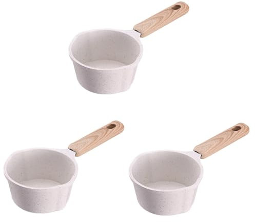 Cabilock 3pièces Casserole Aluminium Antiadhésive à Bec Verseur Petit Pot Multifonctionnel Pour Huile Lait Pour Cuisinières à Induction Et Utilisation Domestique