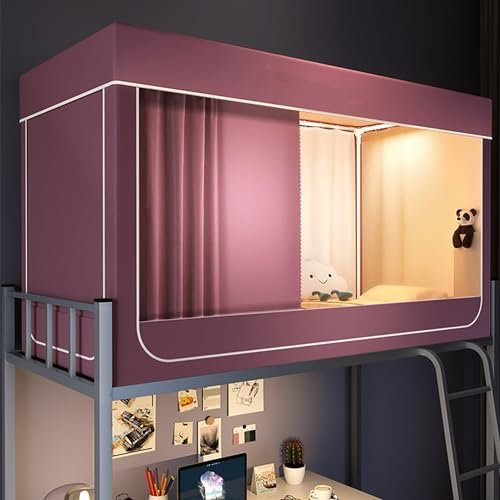 Sichtschutz-Zelt für Doppel-Etagenbett, tragbares Traumzelt für sensorische Nutzung im Innenbereich, lichtreduzierendes Baldachin für Kinder und Erwachsene, Rosa (190,5 cm L x 78,9 cm B x 89,9 cm H)