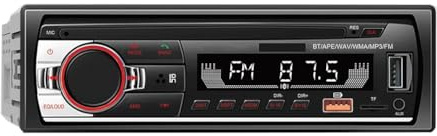 Rtauhife Reproductor MP3 Bluetooth para Coche de 12V Radio FM EstéReo Llamada Manos Reproductor EstéReo Pantalla con RetroiluminacióN LED Reproductor de CD con Carga USB