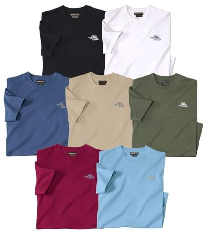ATLAS FOR MEN - Lot de 7 Tee-Shirt Manches Courtes - Disponible en Grandes Tailles du M au 5XL
