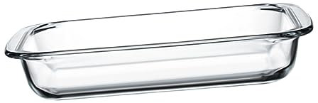 ULTECHNOVO Tempered Glass Baking Pan Oven to Table Serving Dish Heat-resistant Glass Plate for Microwave Oven Sturdy and Easy to Clean