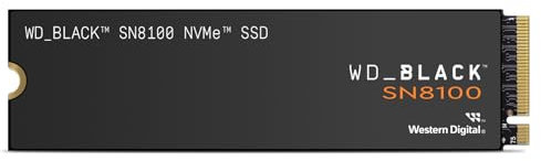 WD_Black SN8100 2 TB PCIe 5.0x4 NVMe M.2 SSD (Lesegeschwindigkeiten von bis zu 14.900 MB/s, Schreibgeschwindigkeiten von bis zu 14.000 MB/s, TLC 3D CBA NAND) - Powered by SANDISK