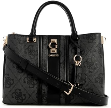 GUESS Damen Erenia Girlfriend Satchel, Coal Logo, Einheitsgröße