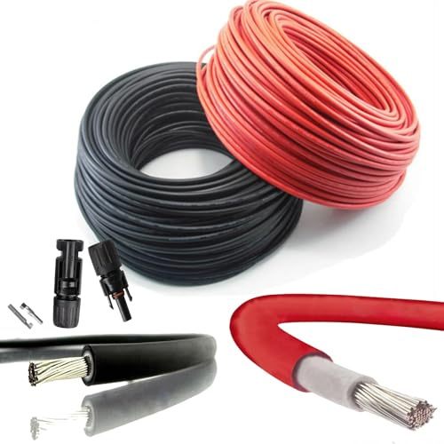 Câble D'extension For Panneau Solaire - 15 Pieds 10AWG (6 Mm²) Câble D'extension Solaire Avec Connecteur Femelle Et Mâle Adaptateur De Câblage For Panneau Solaire(15FT,6MM2)