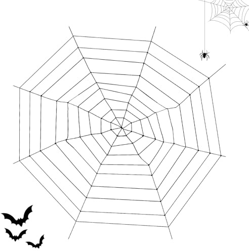 PPGGOPP Ragnatela Nero Grande Ragnatela di Halloween,Decorazioni di Halloween di ragnatele estensibili,Ragnatele per Decorazioni di Halloween ragnatele Come Decorazione per Feste di Carnevale (Nero)