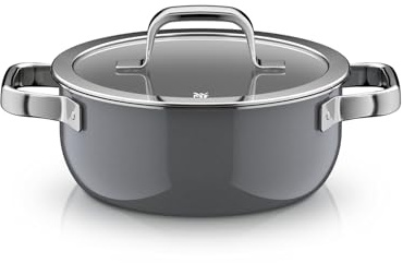 WMF Fusiontec Mineral Pro, Bratentopf mit Deckel, 20 cm, langlebig, kratzfestes Material, Made in Germany, Kochtopf Induktion, für alle Herdarten geeignet, Made in Germany, Platinum, 0518755290