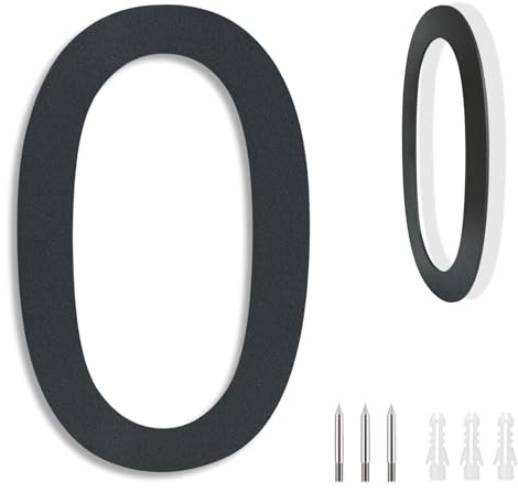 ZCLIKEU Plaque de numéro de maison, en acier inoxydable SUS304, plaque d'immatriculation de maison en acier inoxydable, RAL 7016, gris anthracite, structure fine revêtue par pulvérisation, pour portes