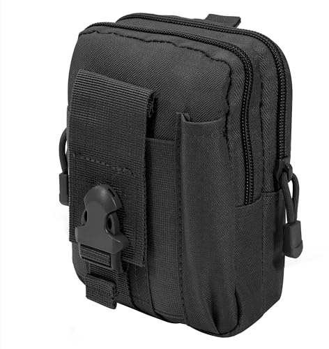 Songella Marsupio Tattico Molle EDC Compatto Borsa Da Cintura Multiuso Marsupi Sportivo Esterno Per Escursionismo Campeggio Ciclismo Corsa Pesca, Nero