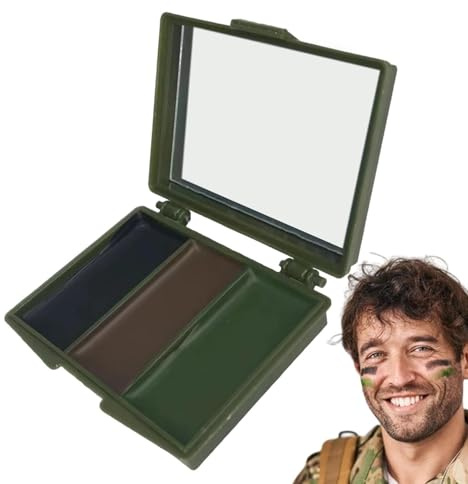 Pintura facial de de camuflaje | maquillaje facial de camuflaje | maquillaje facial con , pintura corporal duradera para cara de camuflaje con espejo, oscurecimiento de camuflaje