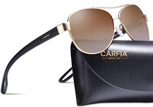 CARFIA Aviator Polarized Sunglasses for Women UV400 Protection CA3210