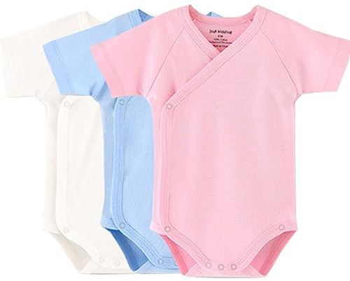 Blueleyu Unisex-baby kortärmad onesizes bomull baby bodysuit Pack Cardigan Onsies spädbarn