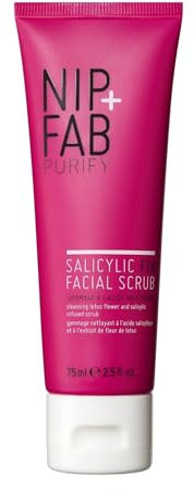 cNip + Fab Salicylic Acid Fix Scrub for Face with Vitamin E and Volcanic Rock Exfoliating Facial Cleanser Exfoliant for Pores and Oil Control, 75 ml