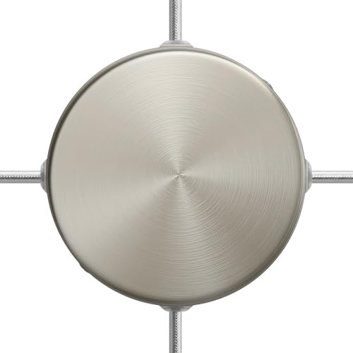 creative cables - Zylindrischer 4-Seitenloch-Lampenbaldachin Kit aus Metall (Anschlusssystem) - Titan satiniert