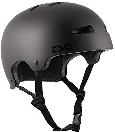 TSG Evolution Helm Bowl Skate/Roller/Roller/BMX/Dirt/Pumptrack/Mountainbike/E-Bike Erwachsene, Unisex, Schwarz, L/XL (57-59 cm)