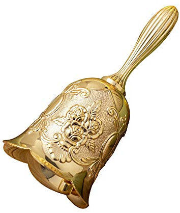 Belons Edle Handglocke Zinklegierung Tischglocke Anrufservice Glocke Handklingel Tischklingel Rezeptionsglocke Schulglocke Weihnachtsglocke (Golden)
