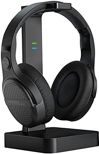 auvisio Funkkopfhörer TV: Digitaler Stereo-Funk-Kopfhörer mit Akku & DSP, 2in1-Ladestation, 60 m (Kabelloser Kopfhörer, TV Kopfhörer kabellos, Kabellose Kopfhöre)