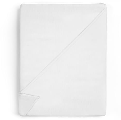 Bettlaken ohne Gummizug Baumwolle 160x200 cm - Bed Sheets Betttuch ohne Gummi und Laken Bedsheets Baumwollstoff weiß und Kochfest mit Oeko-Tex-Zertifikat 160 x 200