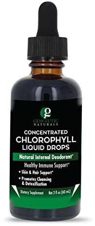 Genceutic Naturals Liquid Chlorophyll Drops 2oz, Internal Deodorant*, Skin and Hair Support* Supports Healthy Immune Function, Detoxification 2oz Drops, 60 Servings | Gluten Free | Non-GMO