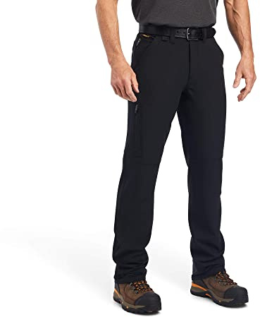 ARIAT Men's Rebar M5 Straight DuraStretch DriTEK Softshell Straight Pant, Black, Size 33L x 36W