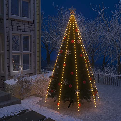 Tidyard Weihnachtsbaum Lichternet, Weihnachtsbaumbeleuchtung, Weihnachtskegelbaum Lichterbaum Innen Außen Weihnachtsdeko Beleuchtung Lichterkette mit 400 LEDs Warmweiß 400 cm