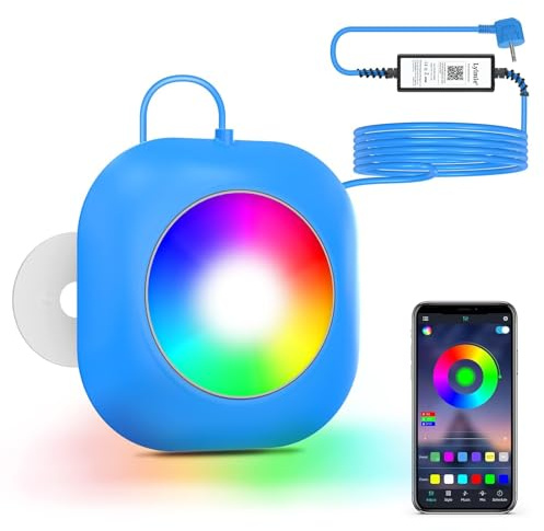 LyLmLe 20W LED Pool Lichter, 12V Smart Farbe Wechselnde Unterwasserleuchten mit APP-Steuerung, Dimmbar, Timer Zeitplan, IP68 Magnetic Pool Poolbeleuchtung mit 8m Kabel für Aufstellpools Einbaupools