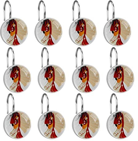 Ombrello da donna giapponese Ganci per tende da doccia,confezione da 12,Anelli per tende da doccia in acciaio inossidabile per tende da doccia