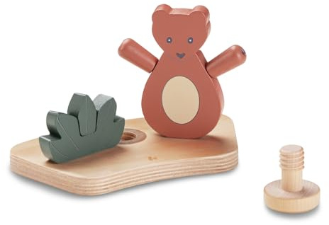 hauck Play Shaking S, björn – babyleksak från 6 månader, kompatibel med Alpha Play Tray & Arketa Play Tray för barnstolar Alpha+ Beta+ & Arketa, främjar ögon-hand-koordination och motorik