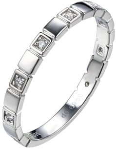 Wycian Hochzeit Ringe Paar, Verlobungsring Platin Damen 9 Karat Weißgold 9K Größe 66 (21.0) Moissanit Rundschliff Weiß Gravur Für Geburtstag