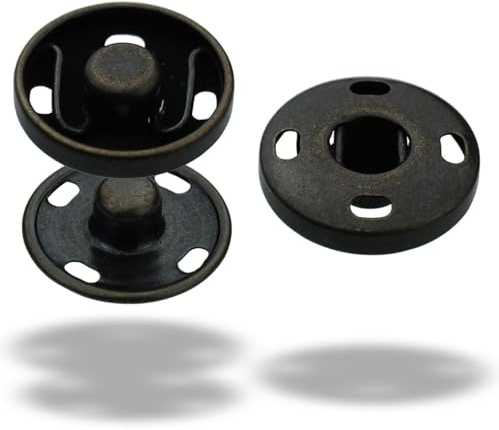 Druckknöpfe zum Aufnähen 20 Paare - S-Feder 8 mm bis 25 mm Druckknopf zum Annähen Snaps Button viele Farben (Antik, 8 mm)