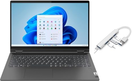Lenovo Flex 5i 2-in-1 15.6 FHD Touchscreen Laptop | Intel Core i5-1135G7 (Beat i7-1065G7) | 8GB RAM | 256GB SSD | Intel Iris Xe Graphics|Windows 11 Home|Backlit|Fingerprint|Bundle with USB 3.0 Hub