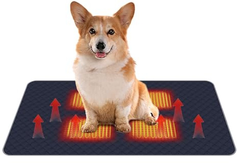 Heizbett für Tiere – USB-Heizkissen, verstellbar für Katzen und Hunde | Heizmatte mit 4 Zonen, perfekt zum schnellen Aufwärmen von Haustieren, Verwendung im Innen- und Außenbereich, Ma