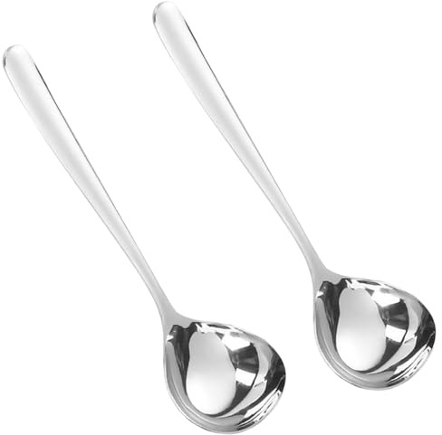 Cucchiaio da minestra in acciaio inox, 20 cm, lavabile in lavastoviglie, confezione da 2
