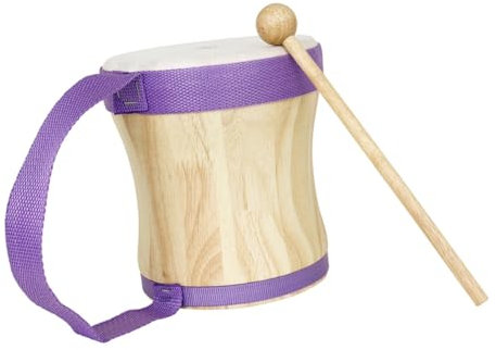 ifundom Handtrommel Aus Holz Mit Schaffellfell Klare Klang Bongotrommel Percussion Instrument Für Kinder Und Erwachsene Inklusive Schlägel Fördert Rhythmusgefühl Und Kreativität