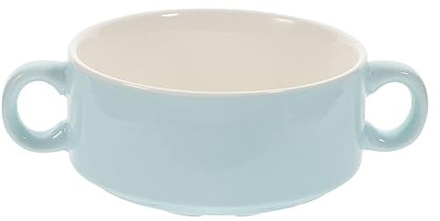 HOMOBABE Ciotola in Ceramica Doppio Manico, Ciotola Multiuso Per Zuppa e Budino, Insalatiera Per Riso e Dessert, Adatta a Casa, Ristorante e Feste