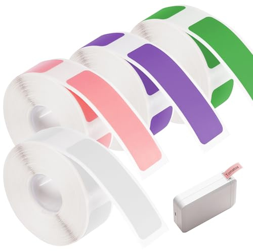 4 Rollos Cinta de Etiquetas Termica,12x40mm Etiquetas Térmicas Autoadhesivo