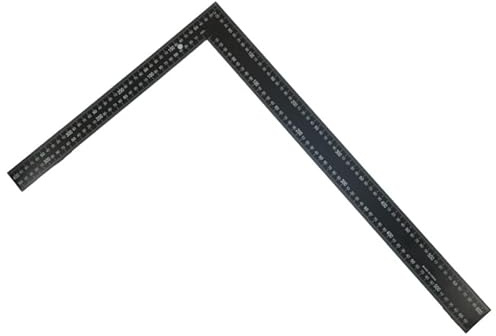HERO Zimmermannswinkel Schreinerwinkel 400 x 600 mm Messwinkel Metrisch Anschlagwinkel Maurerwinkel Pulverbeschichtet Rechtwinkliges 90-Grad-Lineal Zimmererwinkel Tischlerwinkel Lineal Winkellineal