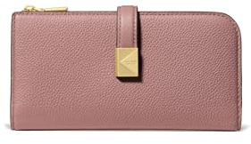 kate spade new york Damen Deco Pebbled Leather Zip Slim Wallet, Dusk Rose, Einheitsgröße