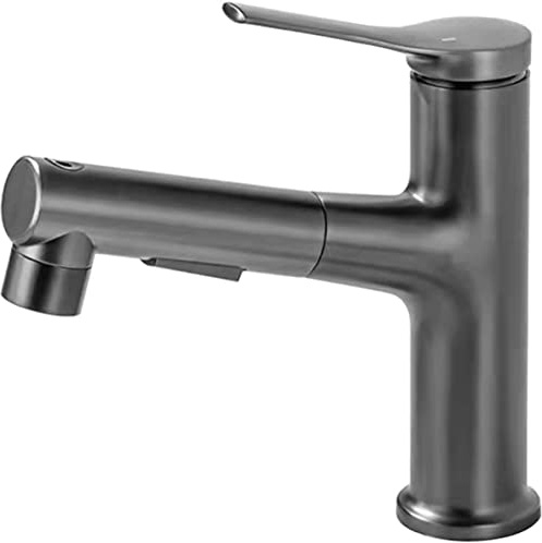 kitchen sink Pull-Out with Single-Lever Mixer Spray Types Shower washbasin Bathroom Chrome (Color : Chrom) drinking water faucet
