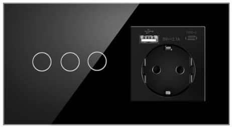 Fangxuee de Corriente de Pared de 16 A con Interruptor de Sensor Táctil para Europa, Rusia, España, Alemania, Panel de Cristal, Mejora del Hogar, C Enchufe de la UE