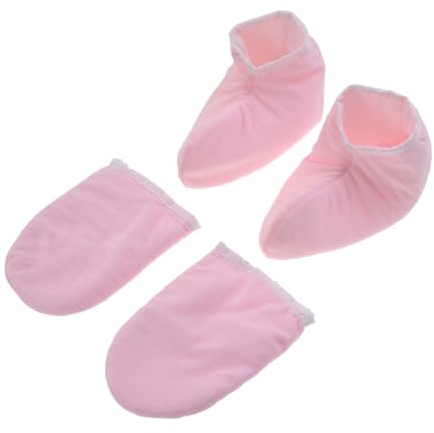 NIYANGLE 2paia Guanti in Paraffina per Mani e Piedi Copertura per Pediluvio Guanti Isolanti per Terapia Termica Chiusura Scatto per Trattamenti di Spa