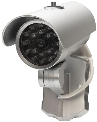 Casativo Überwachungskamera Attrappe mit Bewegungssensor und rotem Blinklicht, Batteriebetrieb, Sicherheits-Dummy Kamera in realistischem Design