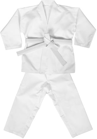SUPVOX Karate Uniform Set Thickened Martial Arts Training Suit with Belt White Medium for and Adults Taekwondo Outfit