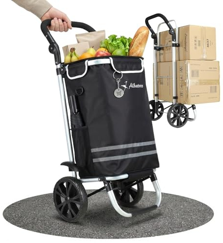 ALBATROS Einkaufstrolley Groß | Thermo-Innenbeutel, faltbar, inkl. Chip | Einkaufsroller mit großer Tasche, Sichtfenster für Einkaufszettel, große Räder, Sackkarre, klappbar & leichtläufig